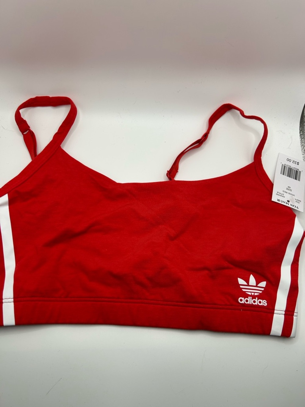 Adidas red with 3 stripe sides bralette NWT various sizes